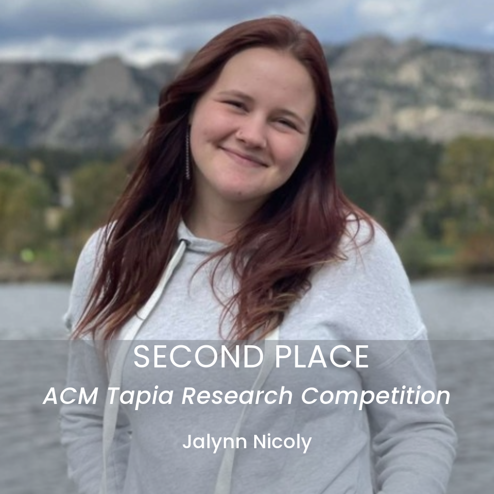 Jalynn Nicoly, second place winner in the ACM Tapia undergraduate research competition